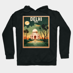 Delhi India Vintage Tourism Travel Hoodie